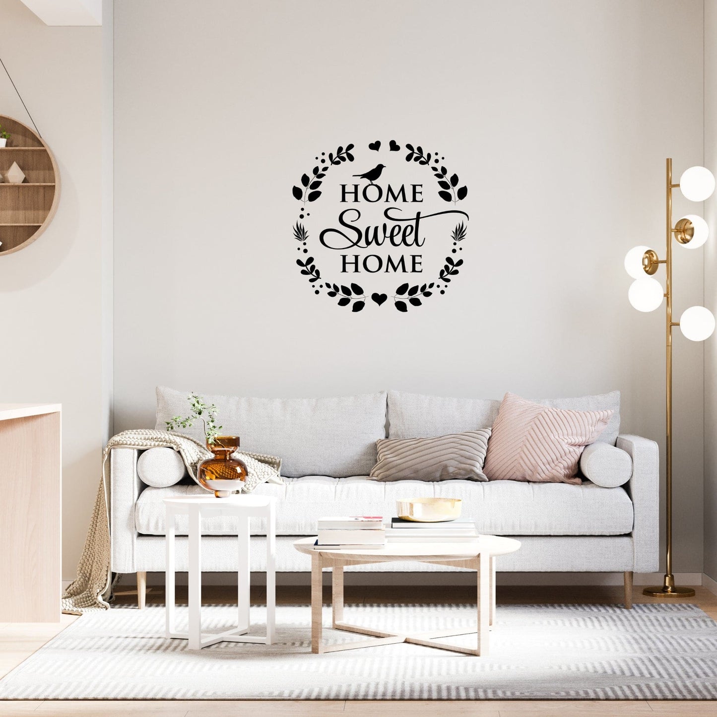 Decor - Home Sweet Home Removable Vinyl Wall Decal - Easy Peel and Stick Wall Art