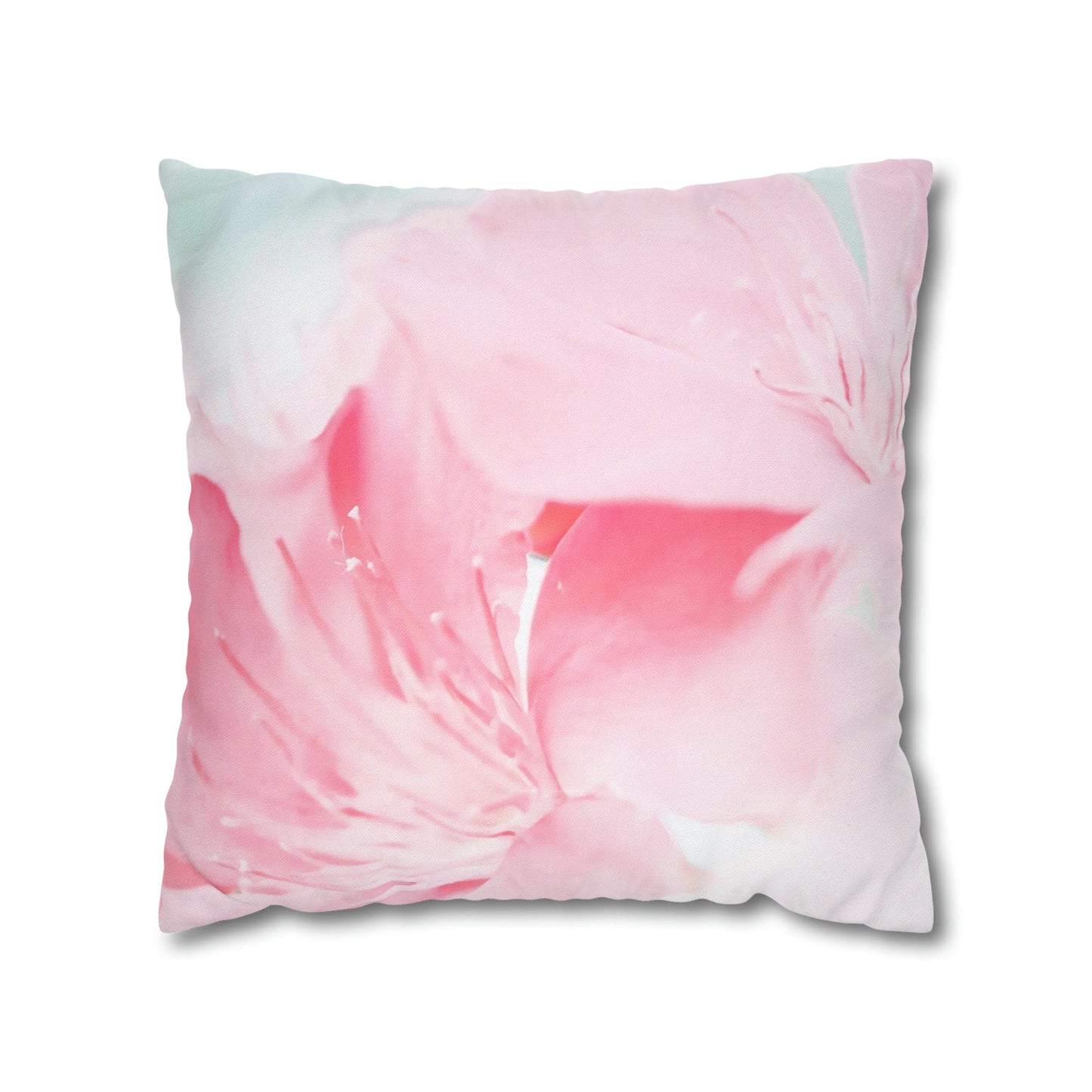 Decorative Throw Pillow Cover - Peaceful Pink Flower Bloom