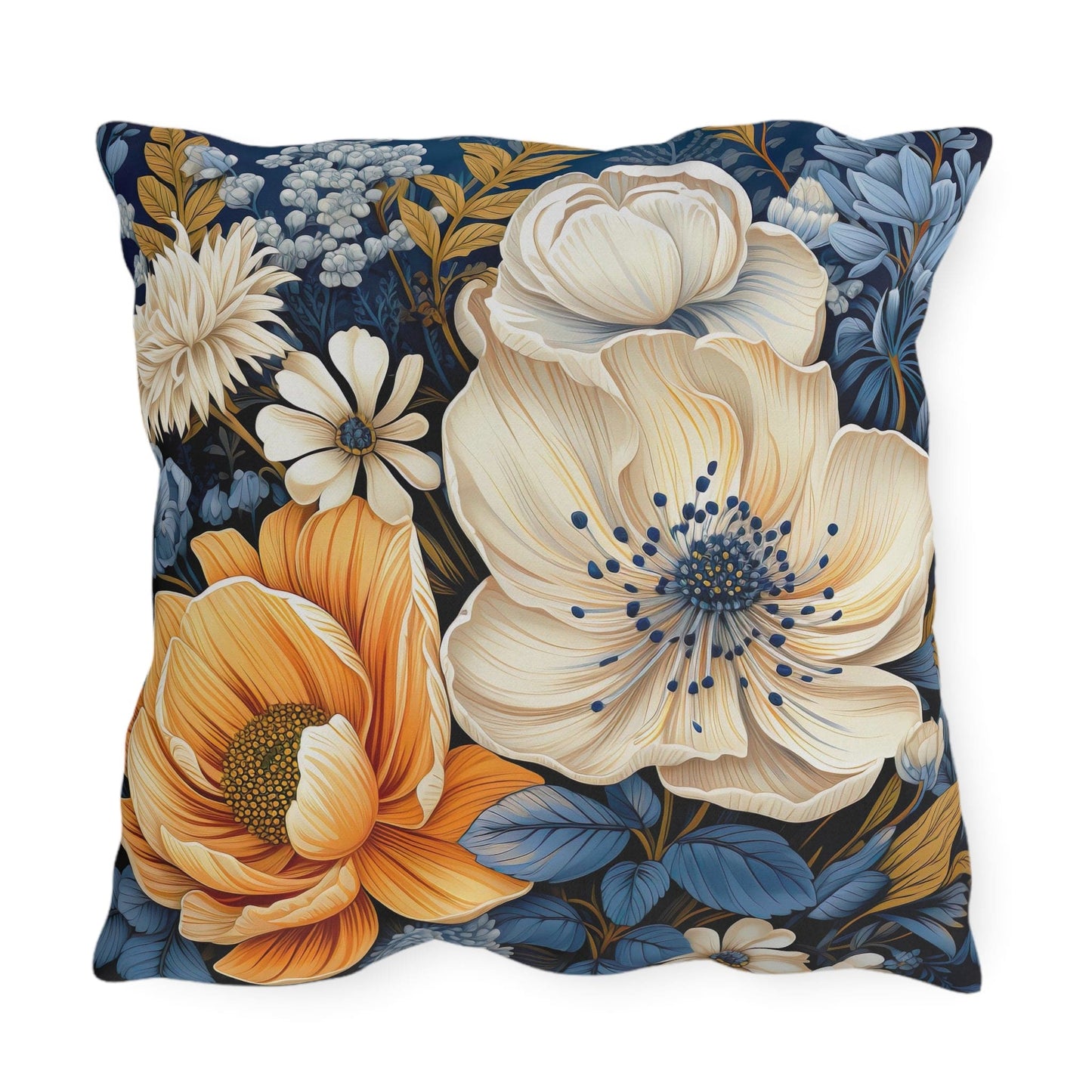 Decorative Indoor/outdoor Pillow - Blue Floral