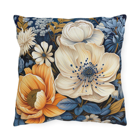 Decorative Indoor/outdoor Pillow - Blue Floral