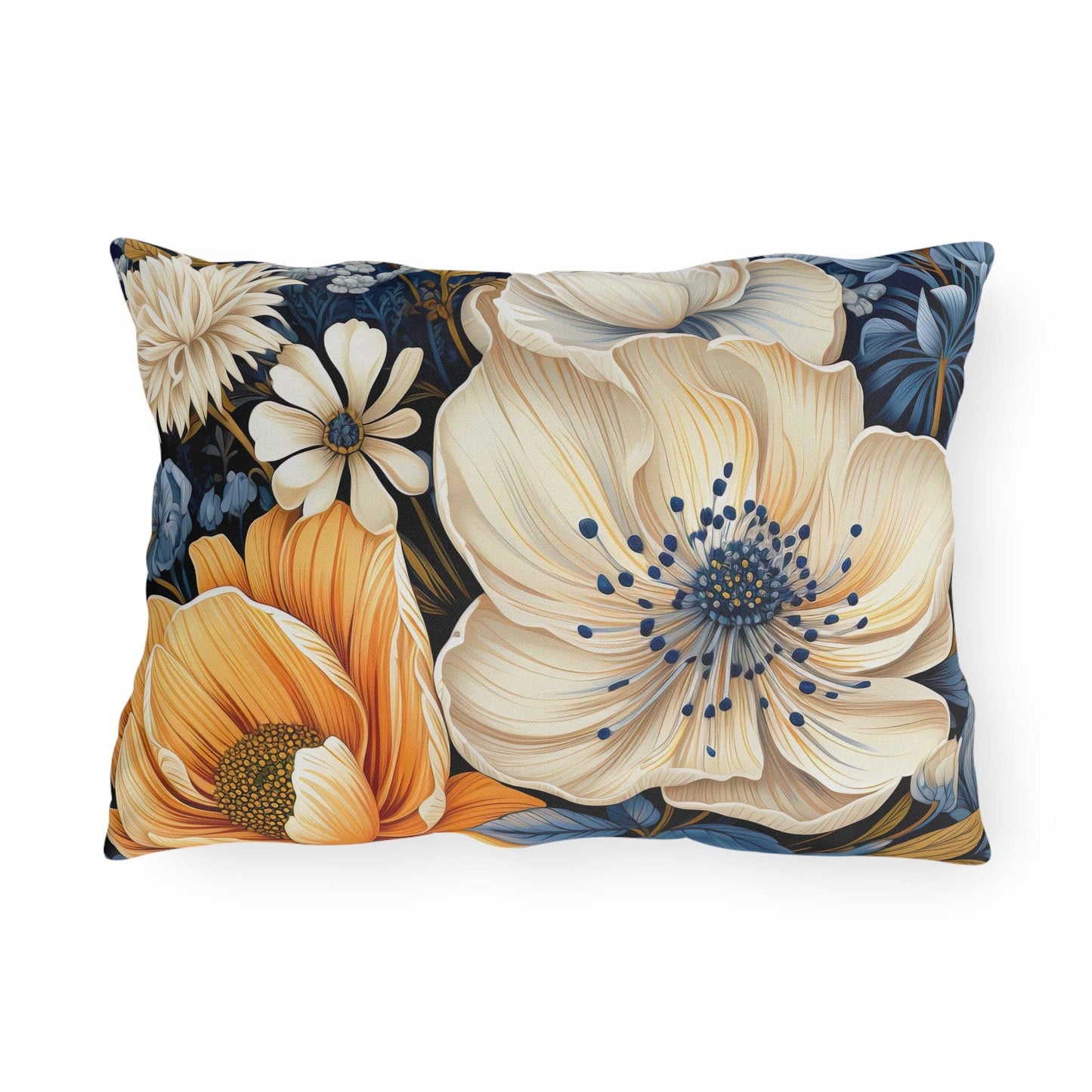 Decorative Indoor/outdoor Pillow - Blue Floral