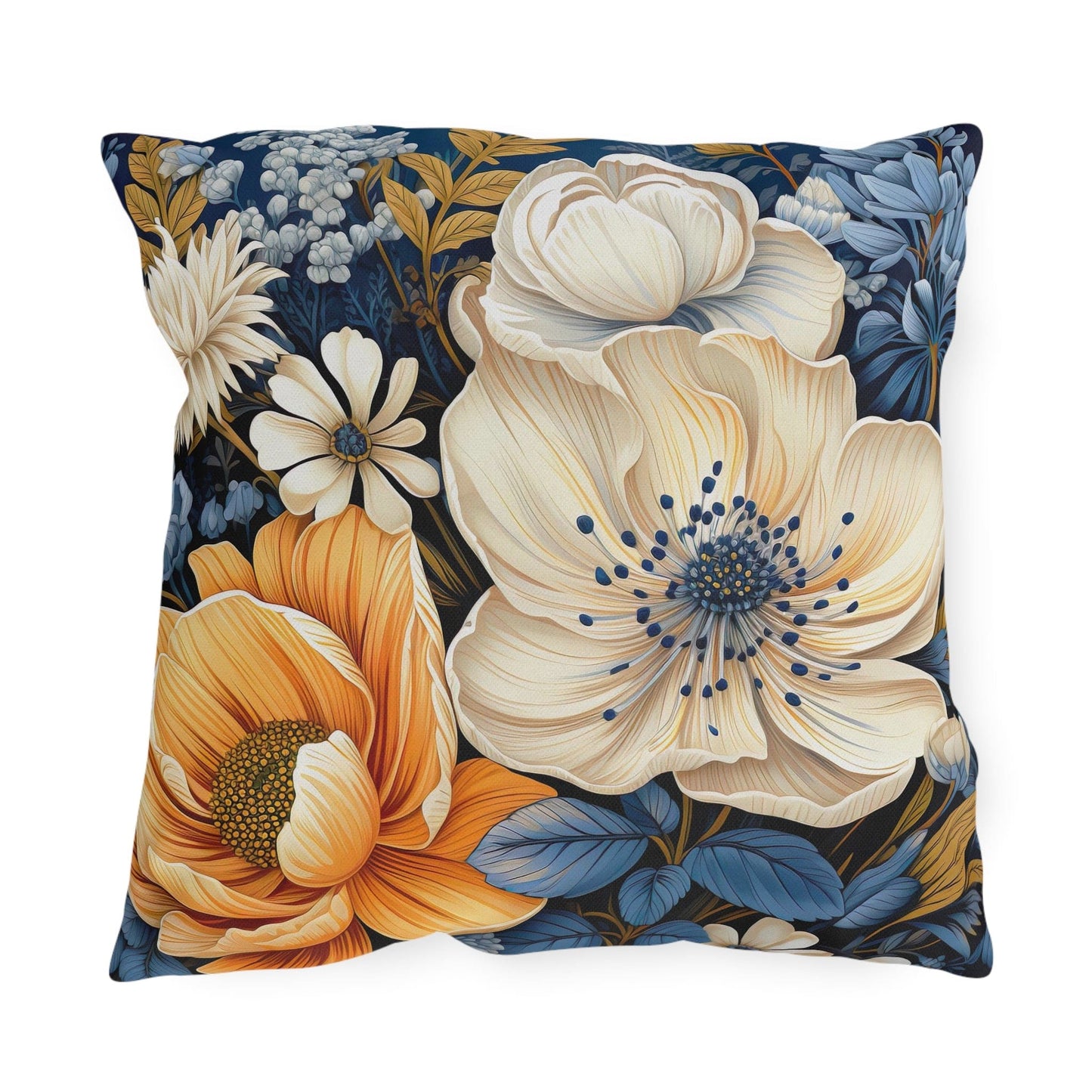 Decorative Indoor/outdoor Pillow - Blue Floral
