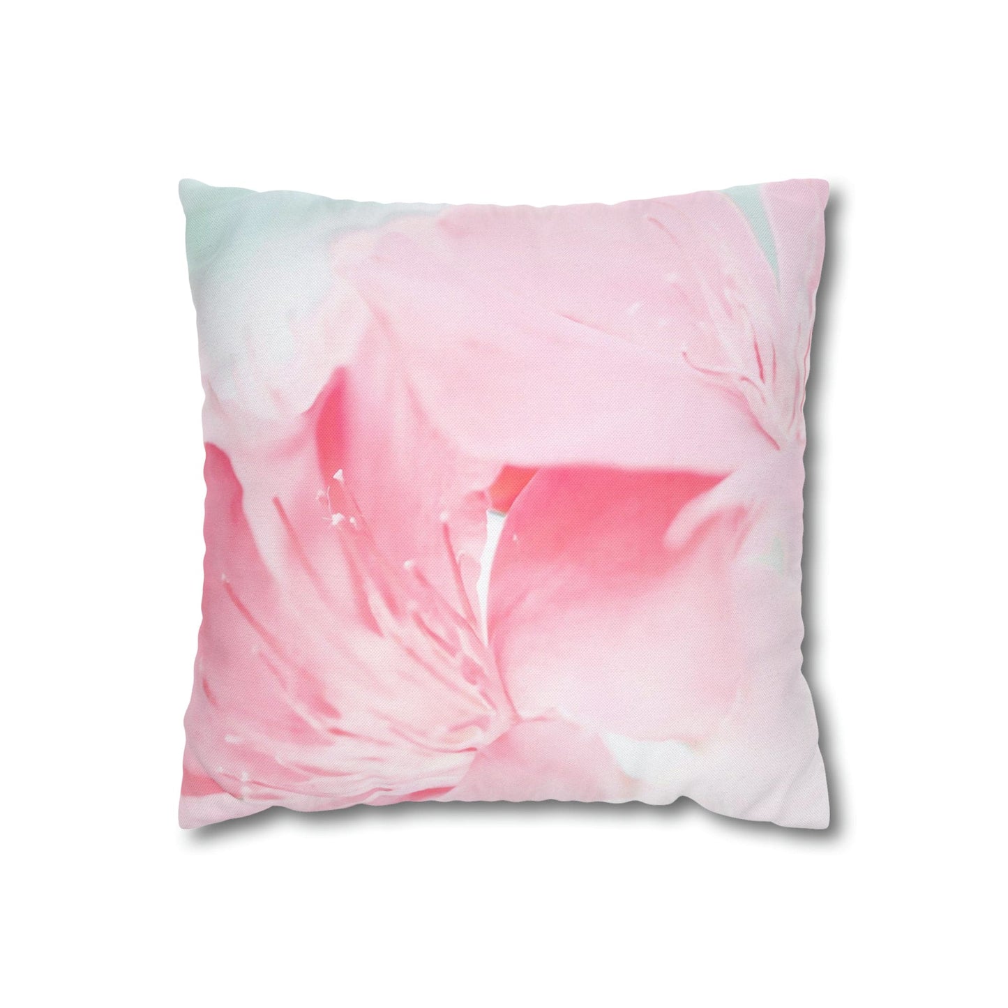 Decorative Throw Pillow Cover - Peaceful Pink Flower Bloom
