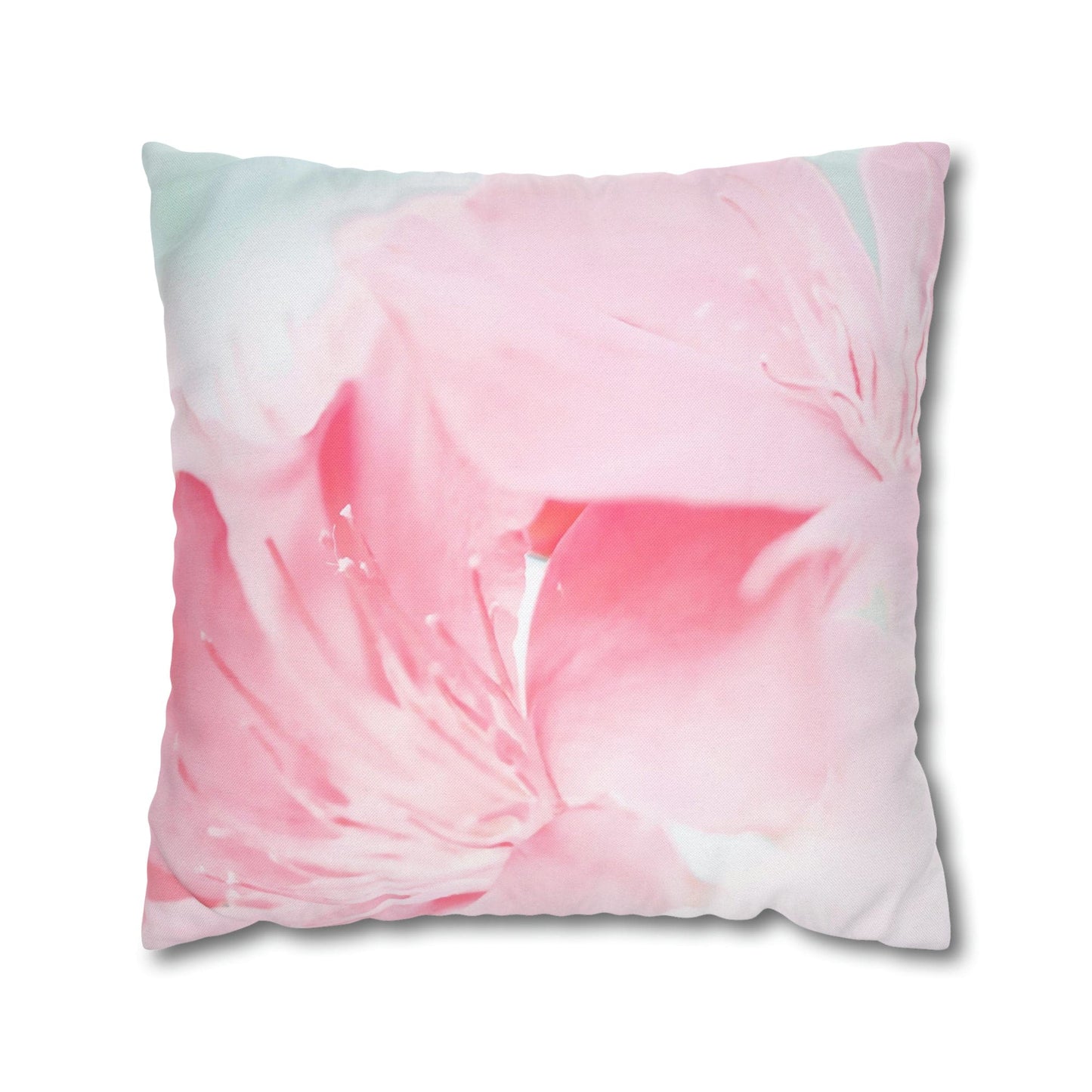 Decorative Throw Pillow Cover - Peaceful Pink Flower Bloom